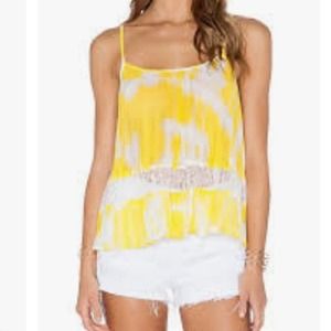 BCBGeneration Sheer Camisole Top with Lace Inlay